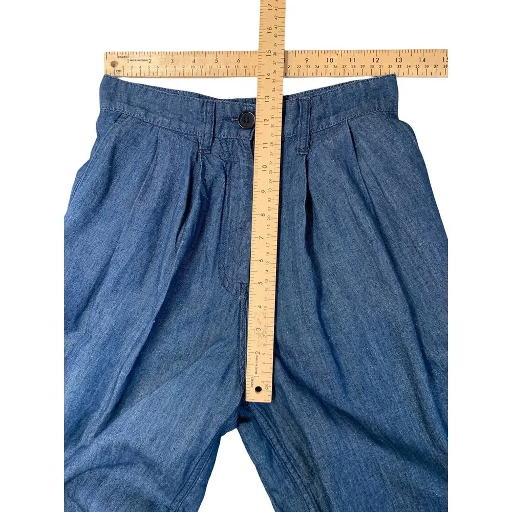 COS Wide Leg Pants Tailored Denim Trousers 2 Blue High Rise 1222522 NEW